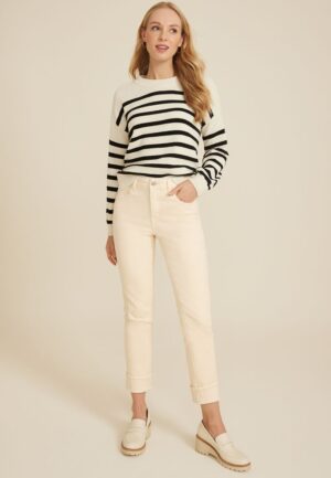 m jeans by maurices&trade; High Rise Cuffed Hem Straight Ankle Jean