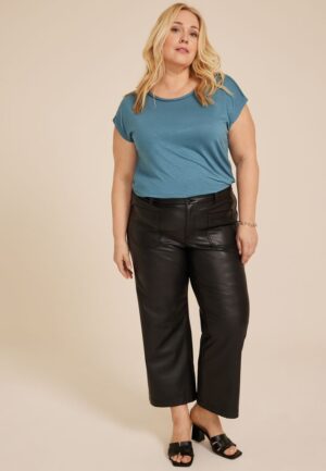 Plus Size Braided Trim Dolman Tee