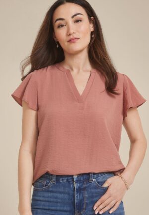 Atwood Flutter Sleeve Blouse