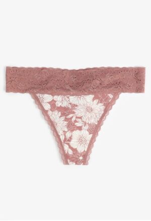 Simply Comfy Cotton Floral Thong Panty