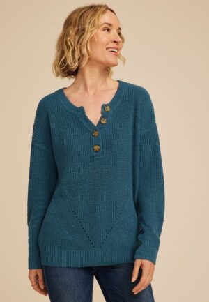 Slouchy Henley Sweater