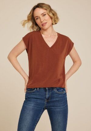 24/7 Crepe V Neck Tee