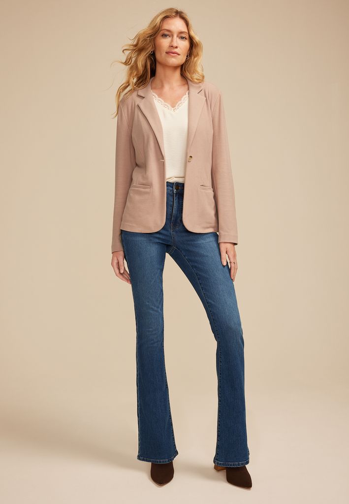 Brushed Single Button Blazer - Image 3