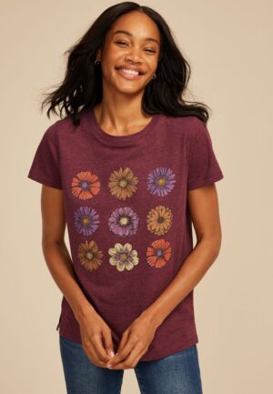 Stacked Fall Floral Classic Fit Graphic Tee