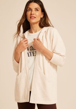 French Terry Hooded Cardigan