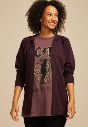 French Terry Hooded Cardigan