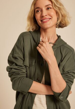 Waffle Knit Hooded Shacket