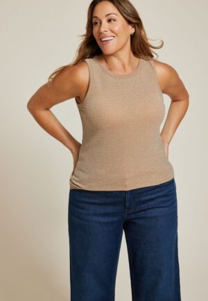 Plus Size Rhinestone Embellished Tank Top