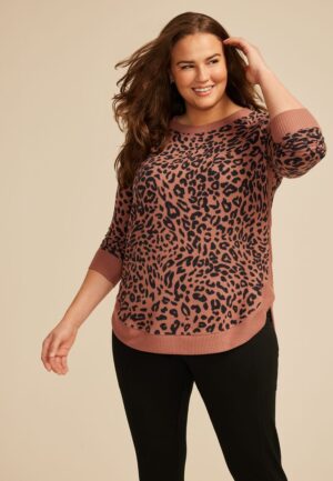 Plus Size Haven Leopard Round Hem Tunic