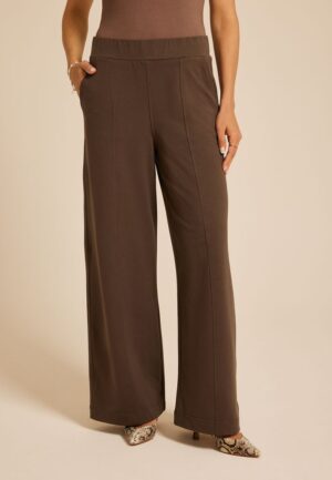 Knit High Rise Wide Leg Pant
