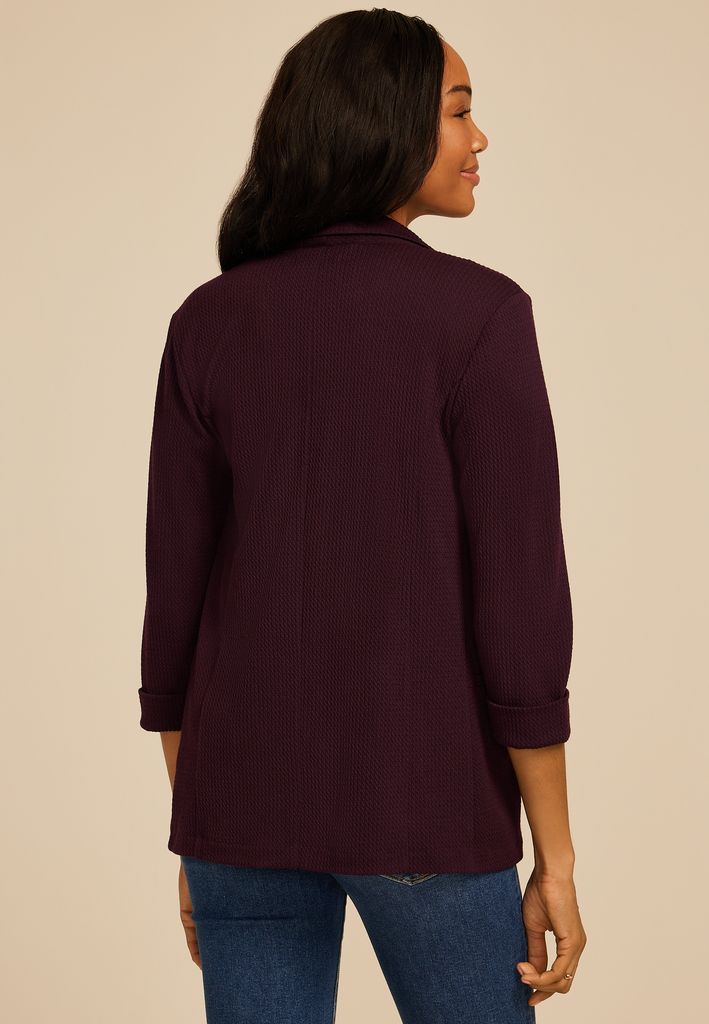 Textured Versa Open Front Blazer - Image 2