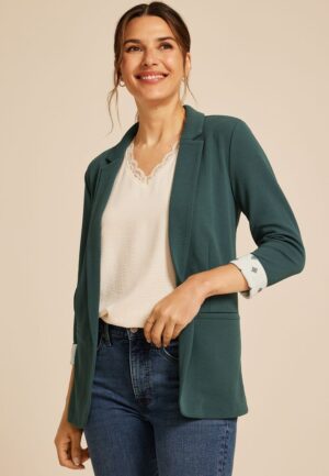 Versa Printed Cuffed 3/4 Sleeve Blazer