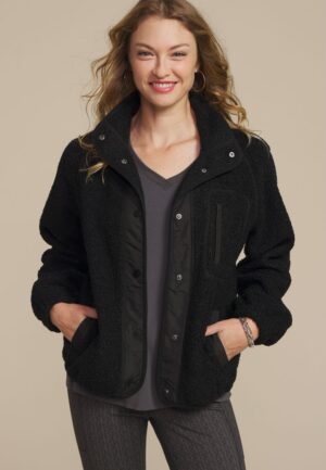 Sherpa Snap Button Front Jacket