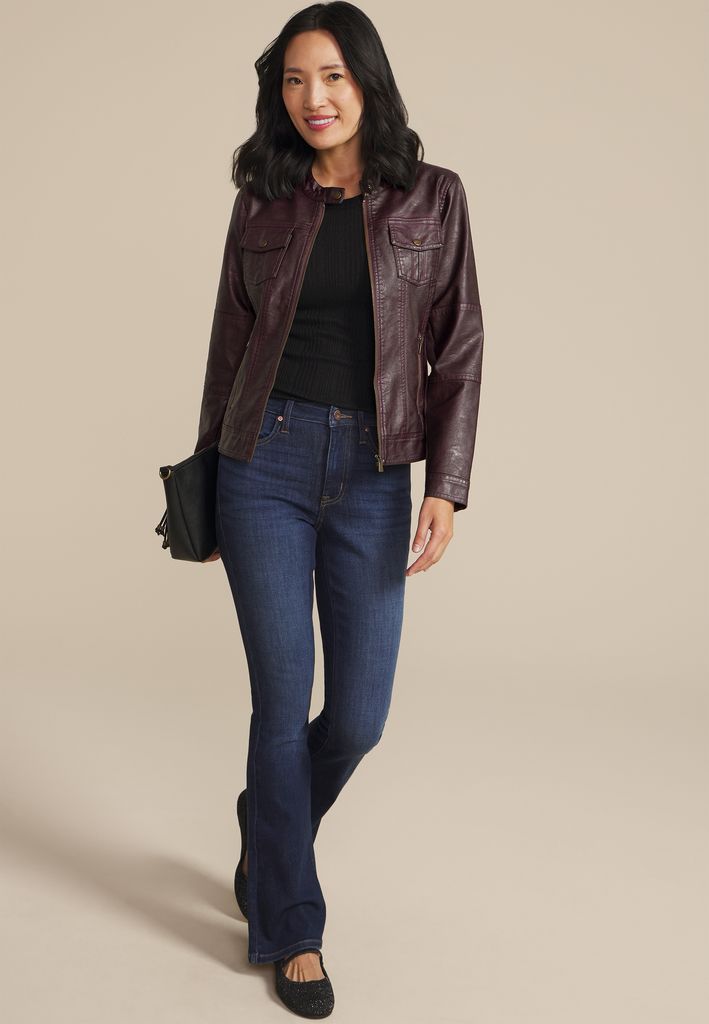 Faux Leather Trucker Jacket - Image 3