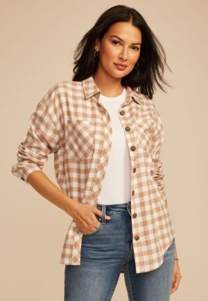 Plaid Button Down Boyfriend Shirt