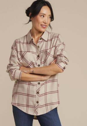 Plaid Boyfriend Button Down Shirt