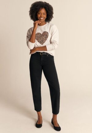 Black High Rise Barrel Jean