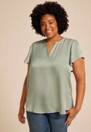 Plus Size Atwood Flutter Sleeve Blouse