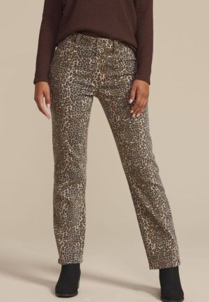 m jeans by maurices&trade; High Rise Leopard Straight Jean