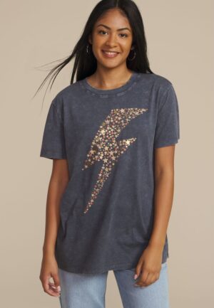 Star Lightning Bolt Oversized Fit Graphic Tee