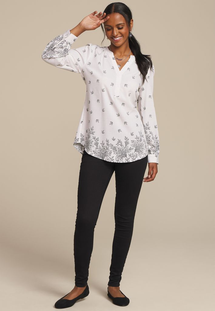 Cinched Back V Neck Blouse - Image 3