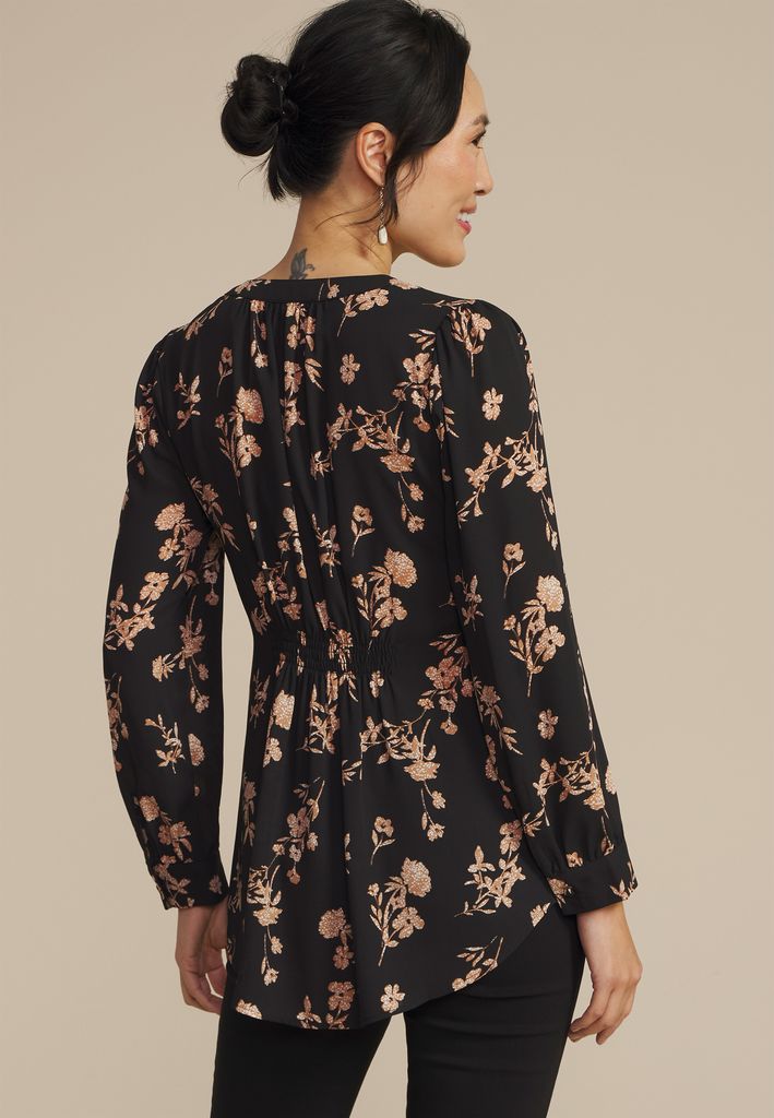 Cinched Back V Neck Blouse - Image 2