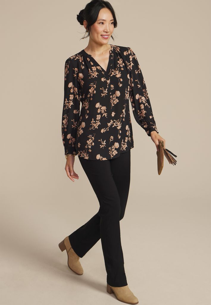 Cinched Back V Neck Blouse - Image 3