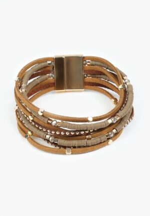 Brown Multi Row Magnetic Bracelet
