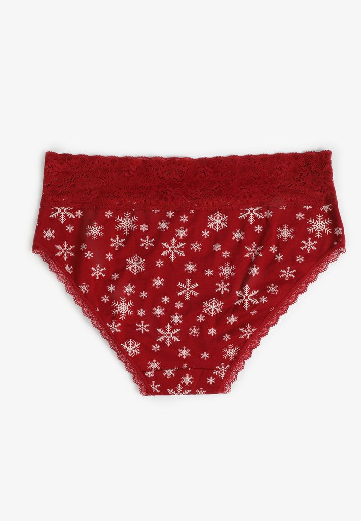 Simply Comfy Cotton Snowflake Print Hipster Panty - Image 2