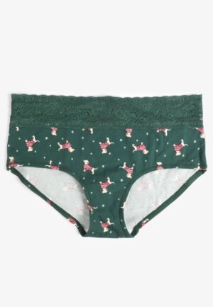 Simply Comfy Cotton Festive Dog Print Boybrief Panty