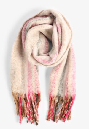 Striped Fringe Scarf