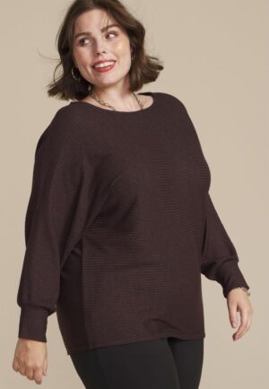Plus Size 24/7 Dakota Horizontal Ribbed Dolman