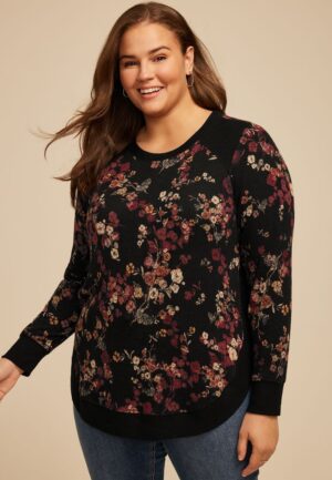 Plus Size Haven Floral Round Hem Tunic