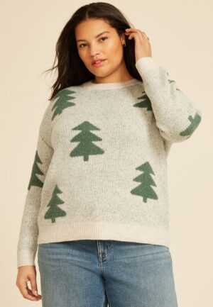 Plus Size Evergreen Teddy Knit Sweater