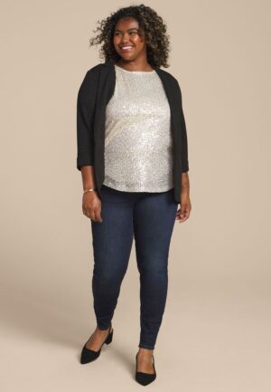 Plus Size Studio Y Sequin Top