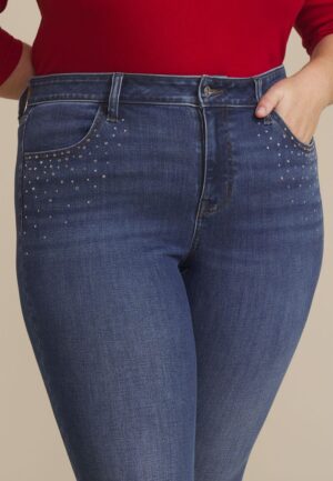 Plus Size m jeans by maurices&trade; Dark Cool Comfort Sparkle High Rise Jegging