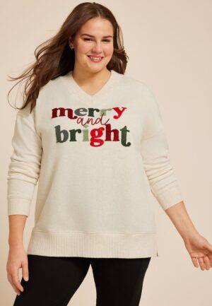 Plus Size Willowsoft Merry And Bright Relaxed Fit Sweatshirt