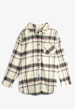 Plus Size Cabin Plaid Boyfriend Tunic Button Down Shirt