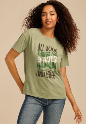 All Good Things Are Wild And Free Relaxed Graphic Tee
