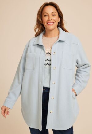 Plus Size Bonded Fleece Jacket