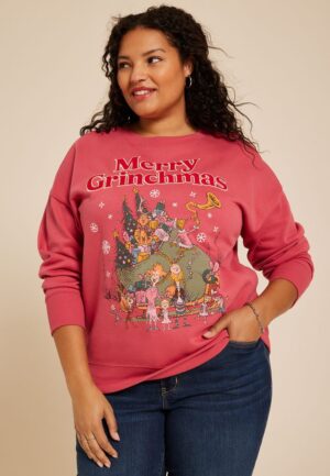 Plus Size Merry Grinchmas Relaxed Fit Sweatshirt