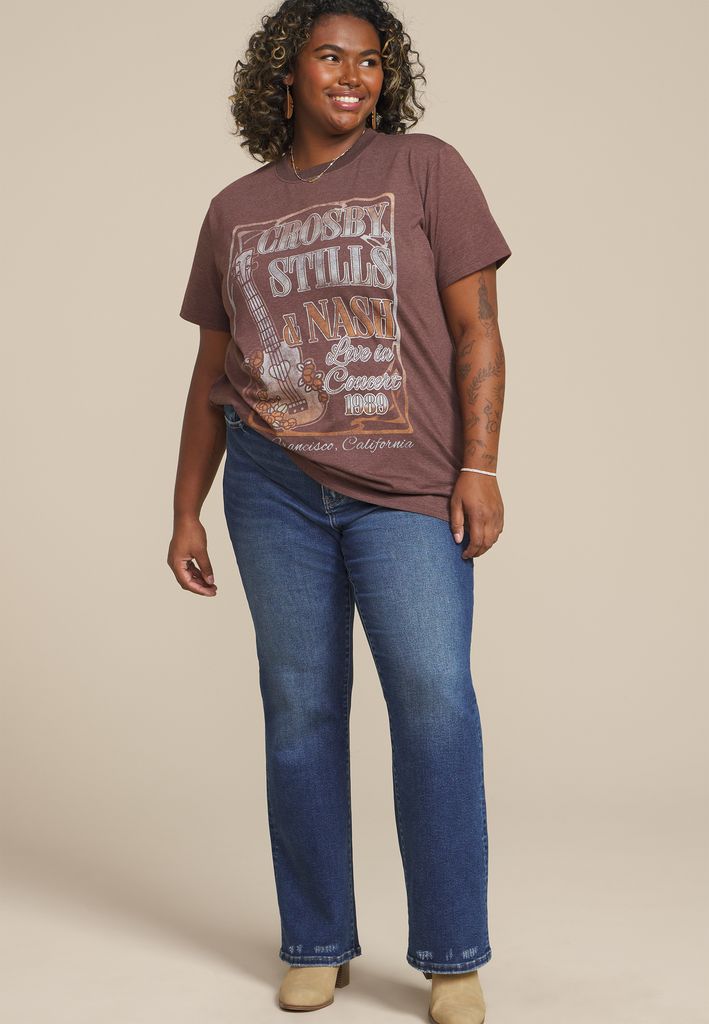 Plus Size Crosby Stills And Nash 1989 Oversized Fit Graphic Tee - Image 3