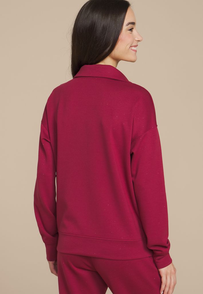 Sparkle Scuba Knit Half Zip Sweatshirt - Image 2