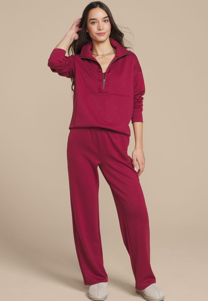 Sparkle Scuba Knit Half Zip Sweatshirt - Image 3