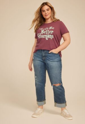 Plus Size Lets Be Better Humans Classic Fit Graphic Tee