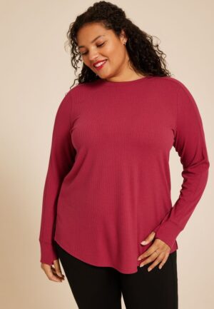 Plus Size Ribbed Tunic Top