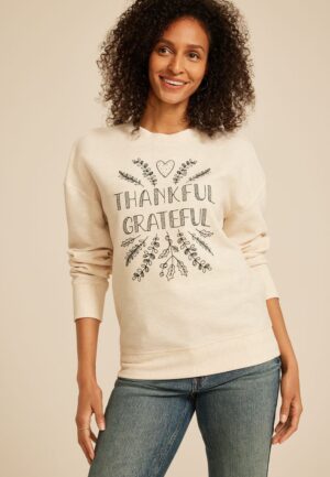 Thankful Grateful Relaxed Fit Sweatshirt