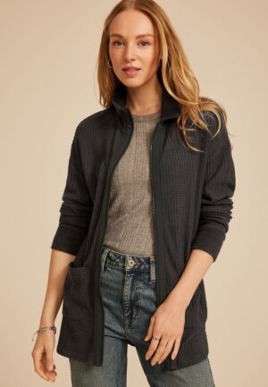 Cozy Waffle Zip Jacket