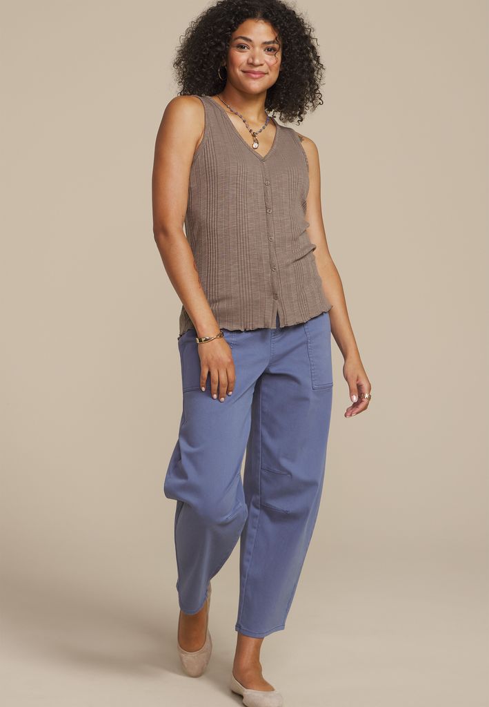 Variegated Button Front Tank Top - Image 3