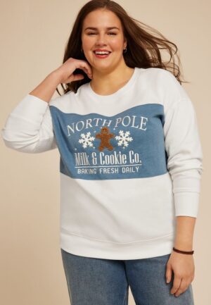 Plus Size North Pole Holiday Relaxed Fit Sweatshirt